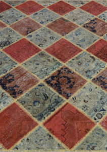 Patchwork Verde Rosso 215x150 ADAMELLO TAPPETI Patchwork Verde Rosso