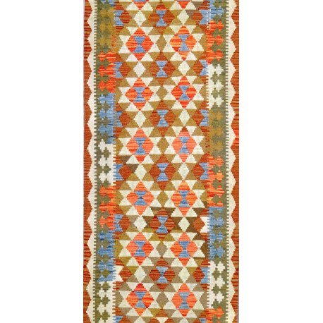 kilim Maimano Nocciola 290x83 ADAMELLO TAPPETI Tappeto kilim Maimano Nocciola Pakistano 290x83